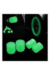 Karanlıkta Parlayan Neon Yeşil Sibop Kapağı 4’lü Set – Tüm Araçlara Uyumlu