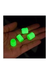 Karanlıkta Parlayan Neon Yeşil Sibop Kapağı 4’lü Set – Tüm Araçlara Uyumlu