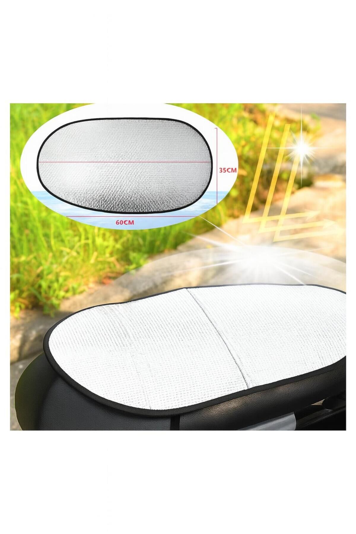 Motosiklet Sele Koruyucu Güneşlik 60x35 cm – Isı ve Su Geçirmez Reflektif Kaplama