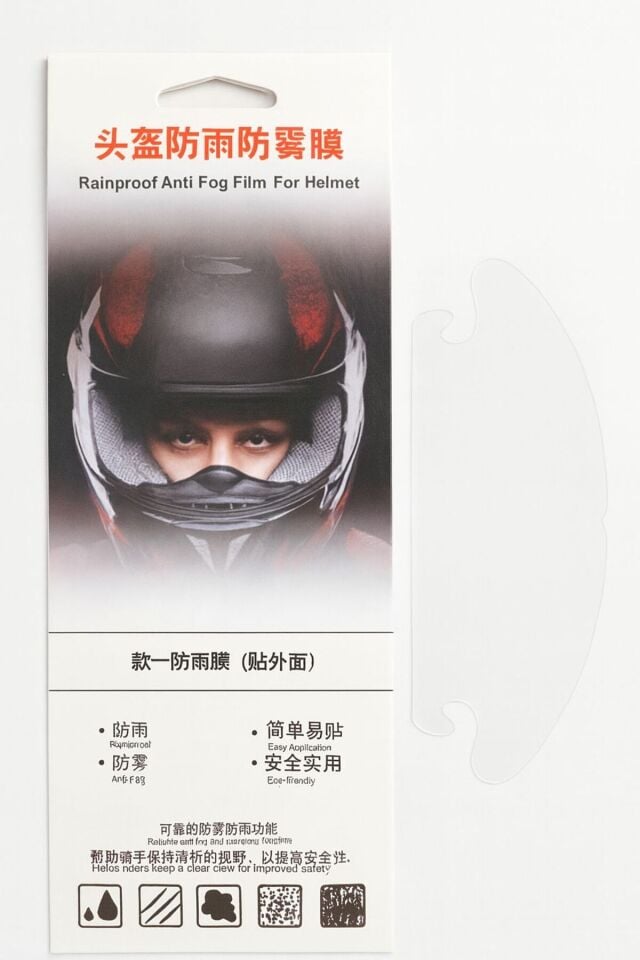 Motosiklet Kaskı Buğu ve Yağmur Önleyici Film – Şeffaf Koruyucu Vizör Filmi