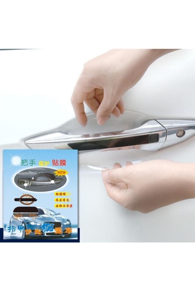 Araba Kapı Kolu Koruma Filmi Şeffaf 4 Adet Set - Çizik Önleyici Koruyucu Sticker