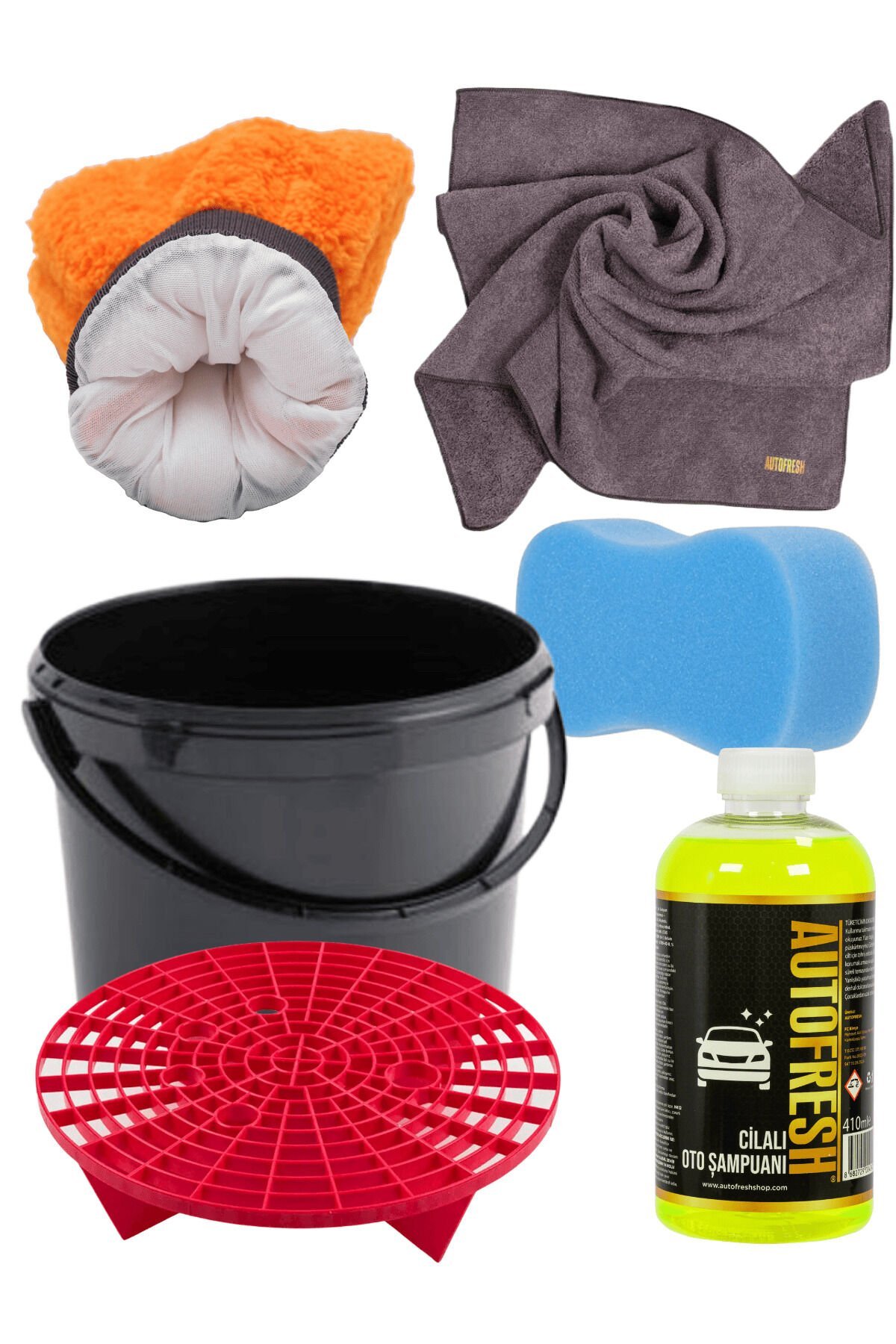 Oto Diş Yikama Seti̇ Araç Yikama Kovali Ve Kum Çakil Toz Toprak Fi̇ltreli̇ Gri̇d Guard Set