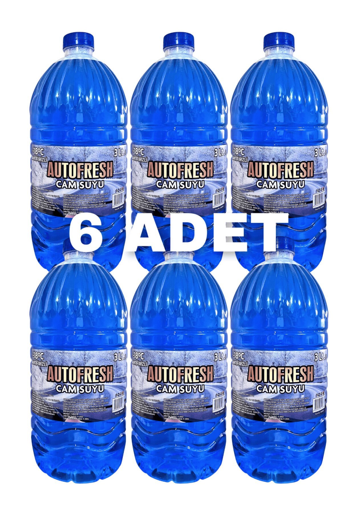 KIŞLIK OTO CAM SUYU -18 DERECE 3 LİTRE X 6 ADET