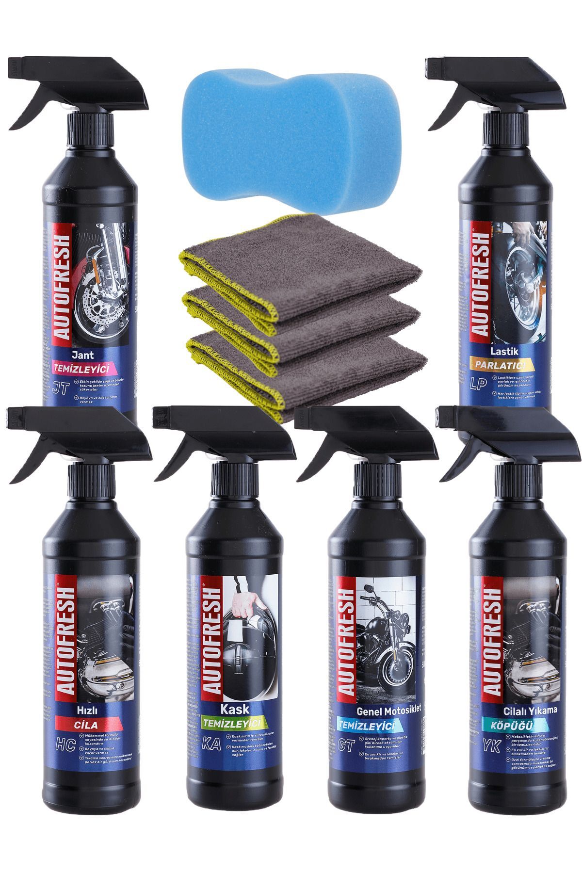 10'lu Efsane Motosiklet Full Bakım Motor Yıkama Parlatma Motorsiklet Temizleme Seti