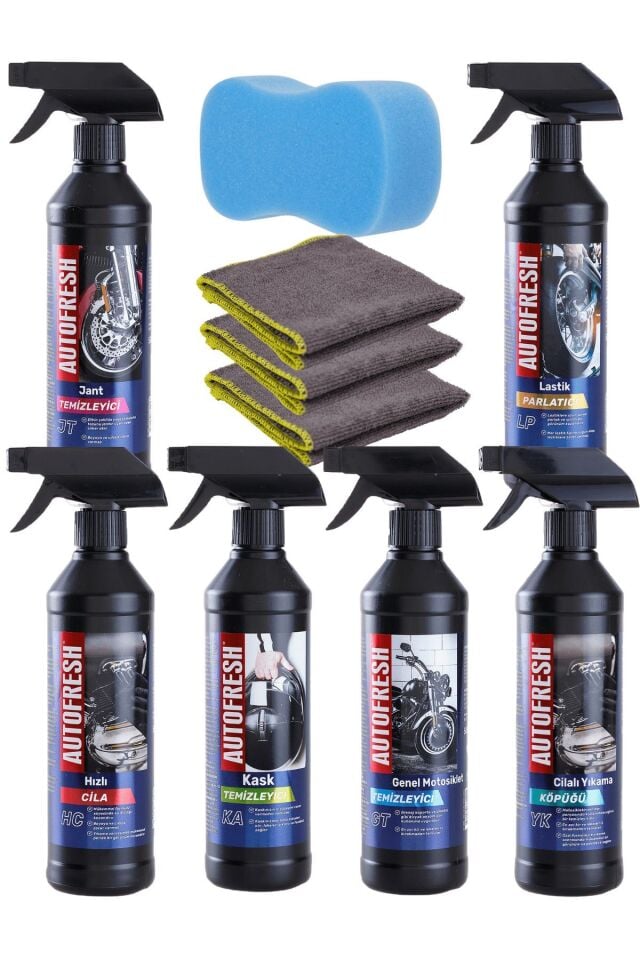 10'lu Efsane Motosiklet Full Bakım Motor Yıkama Parlatma Motorsiklet Temizleme Seti