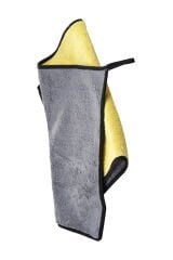 Çift Kat Mikrofiber Oto Kurulama Havlusu 30x60 Cm 800gsm (kenarı Biye ) Gri Sarı