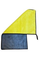 Çift Kat Mikrofiber Oto Kurulama Havlusu 30x60 Cm 800gsm (kenarı Biye ) Gri Sarı