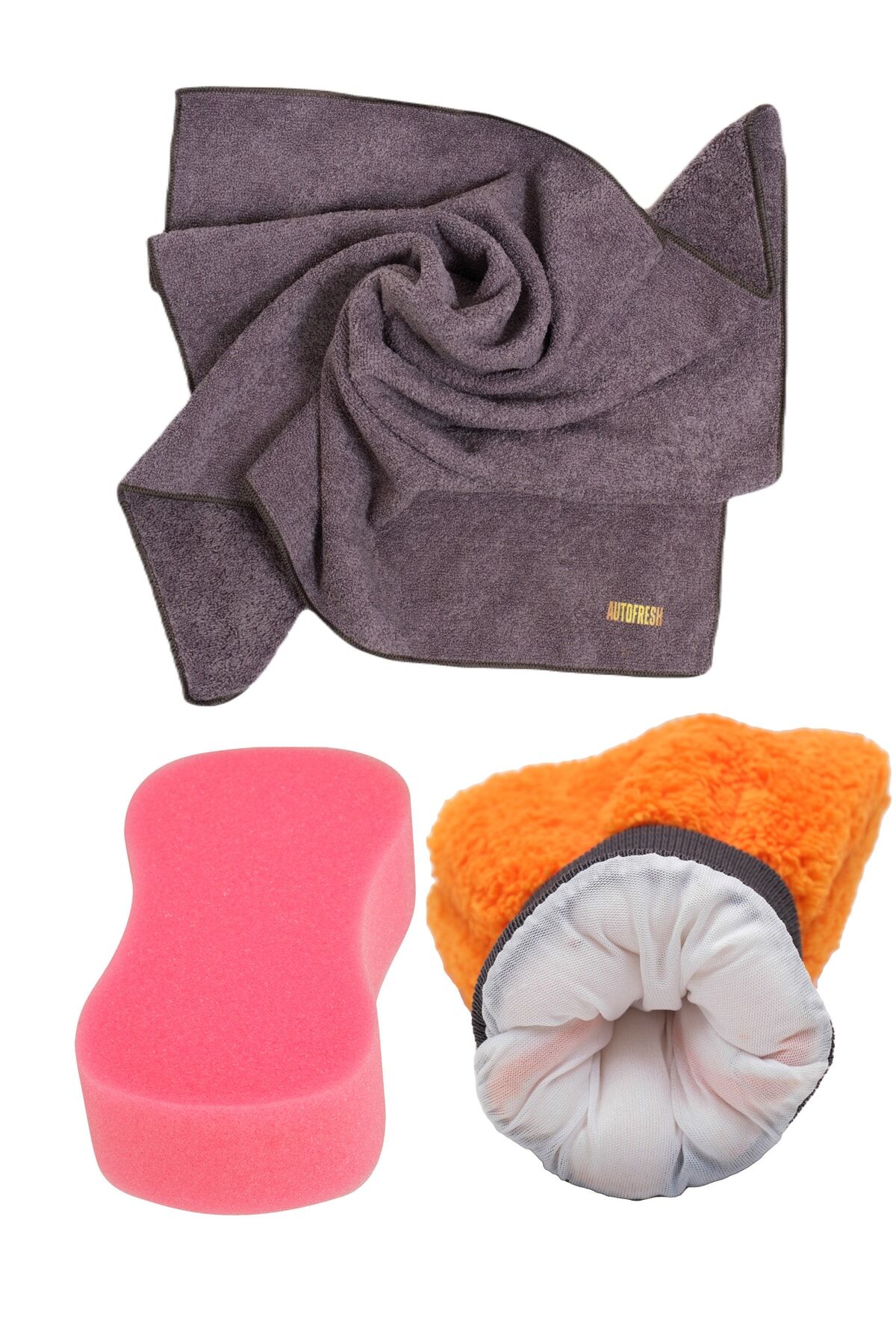 Oto Yıkama Araba Kurulama Araç Cam Temizlik 3'lü Mikrofiber Bez Eldiven Yıkama Seti