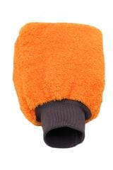 Welsoft Oto Yıkama Eldiveni Astarlı Araç Temizleme Mikrofiber Araba Cila Eldiveni Turuncu