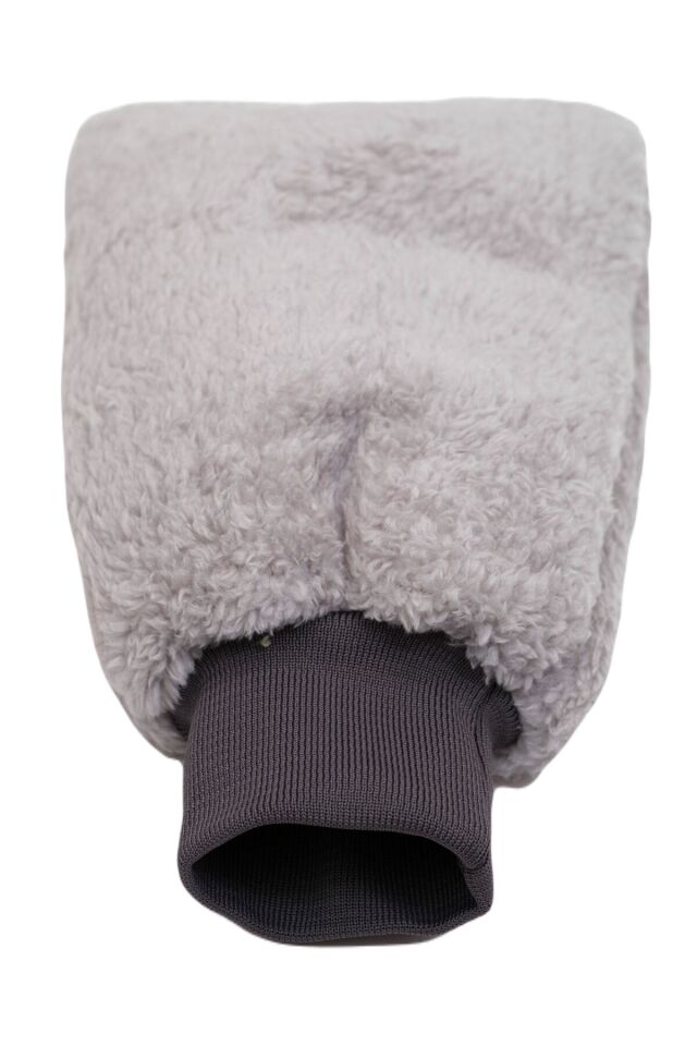 Welsoft Oto Yıkama Eldiveni Astarlı Araç Temizleme Mikrofiber Araba Cila Eldiveni Gri