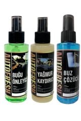 Kışlık 3'lü Oto Bakım Sprey Set Buğu Önleyici Buz Cözücü Yağmur Kaydırıcı 3x125ml