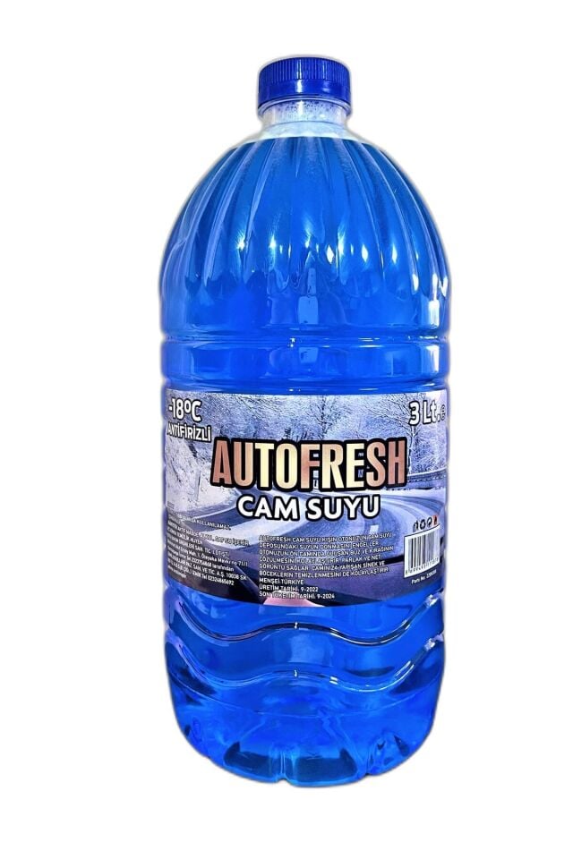 Auto Fresh Oto Araç Cam Suyu 3 Lt -18 Antifirizli Araba Cam Temizleyici Antifriz Kışlık Kullanım