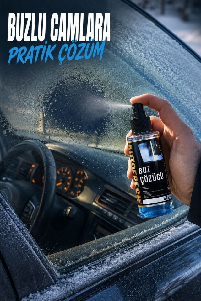 Oto Buz Çözücü Araç Araba Ayna Cam Buzlanma Önleyici Hızlı Ve Pratik Kullanım Sprey 125 Ml