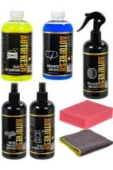 Araç Bakım Seti 5 Ürünlü Lastik Parlatıcı Torpido Parlatıcı Detaylı Iç Temizleyici Şampuan