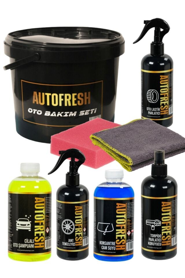 Oto Yıkama Seti Jant Temizleyici Torpido Parlatıcı Lastik Parlatıcı Şampuan Camsuyu