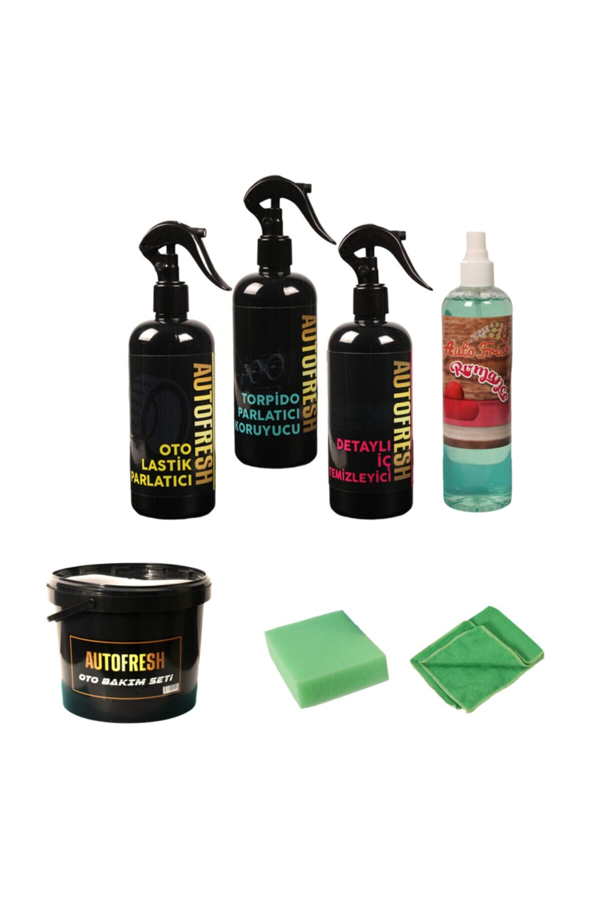 7'li Araç Temizlik Bakım Seti Oto Bakım Seti (LASTİK, TORPİDO, KOLTUK TAVAN VE ZEMİN)