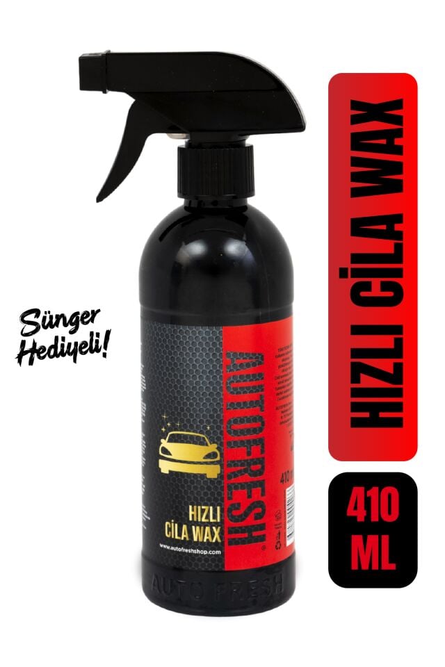 Araç Seramik Etkili Hızlı Cila Oto Parlatıcı Koruyucu Carnauba Wax Sünger Hediyeli 410 ml