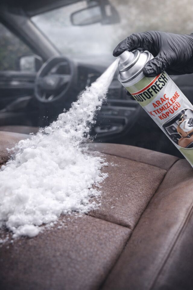 AutoFresh Araç İç Temizleyici Köpük Sprey 500 ml – Oto Koltuk, Tavan, Döşeme ve Torpido Temizleme Köpüğü