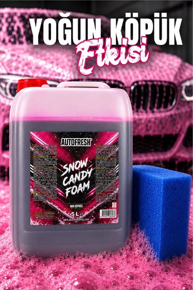Snow Candy Foam 5 L | Pembe Köpük Oto Yıkama Şampuanı | Yoğun Köpüklü Konsantre Ön Yıkama Köpüğü