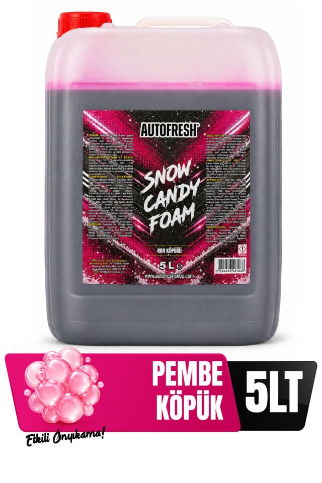 Snow Candy Foam 5 L | Pembe Köpük Oto Yıkama Şampuanı | Yoğun Köpüklü Konsantre Ön Yıkama Köpüğü