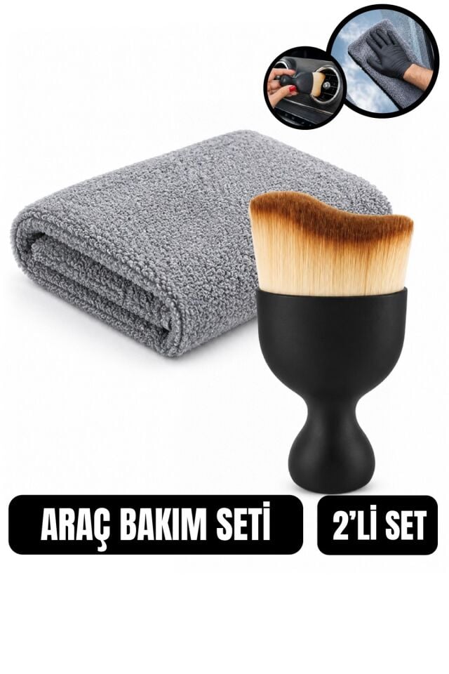 Oto Bakım Seti | Detaylı Temizlik Fırçası ve Mikrofiber Temizlik Bezi