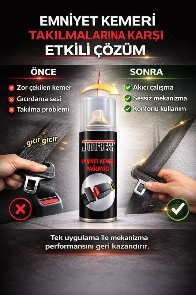 Emniyet Kemeri Yağlayıcı Sprey 200 ml – Araç Emniyet Kemeri Mekanizma Kaydırıcı