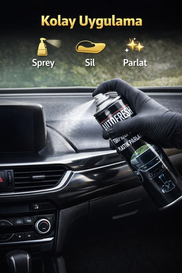 Torpido & Trim Plastik Parlatıcı Sprey 500 ml – Araç İçi Plastik Yenileyici